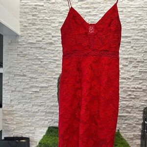 NICHOLAS Red Crochet Lace Dress size 6 (fits a 4)